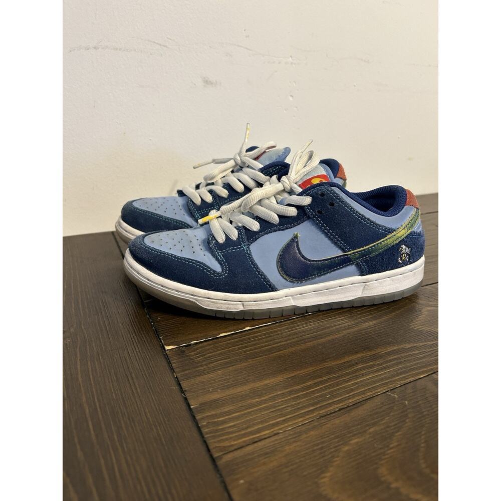 Nike SB Dunk Low Why So Sad? Size 4.5Y Blue Yellow Skate Shoes 2022 DV5429-400